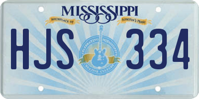 MS license plate HJS334