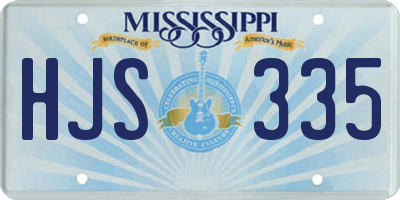 MS license plate HJS335