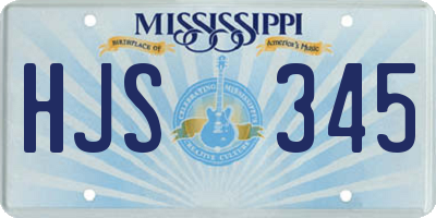MS license plate HJS345
