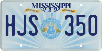MS license plate HJS350