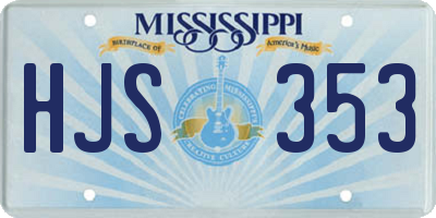 MS license plate HJS353