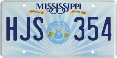 MS license plate HJS354