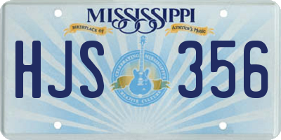 MS license plate HJS356