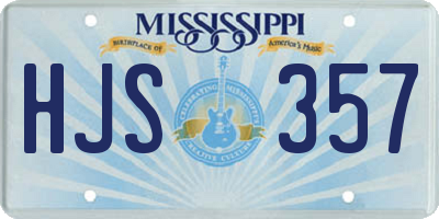 MS license plate HJS357
