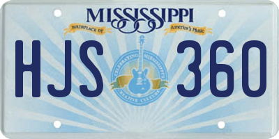 MS license plate HJS360