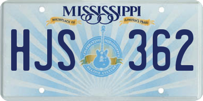 MS license plate HJS362