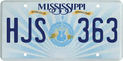 MS license plate HJS363