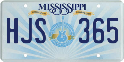 MS license plate HJS365