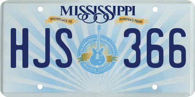 MS license plate HJS366