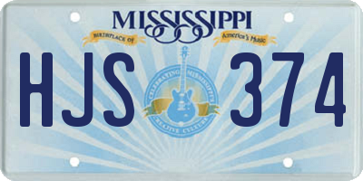 MS license plate HJS374