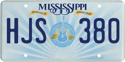 MS license plate HJS380