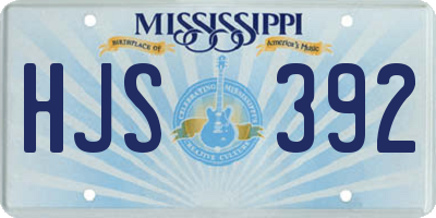 MS license plate HJS392