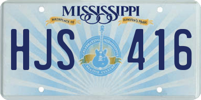 MS license plate HJS416
