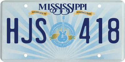 MS license plate HJS418