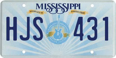 MS license plate HJS431