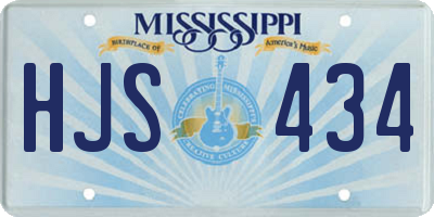 MS license plate HJS434