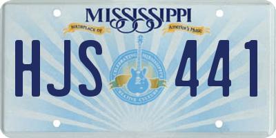 MS license plate HJS441