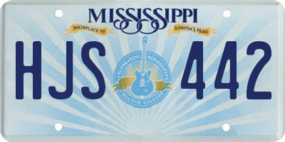 MS license plate HJS442