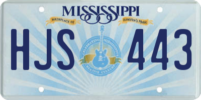 MS license plate HJS443