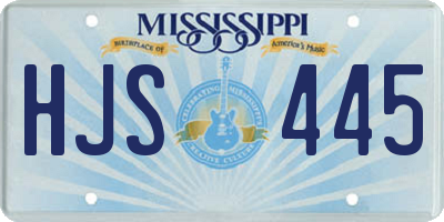 MS license plate HJS445