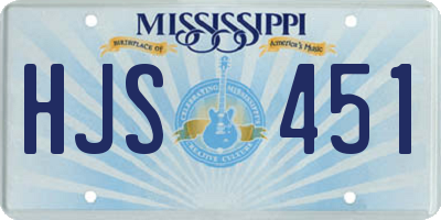 MS license plate HJS451