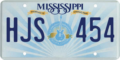 MS license plate HJS454