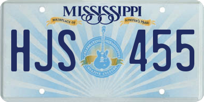 MS license plate HJS455