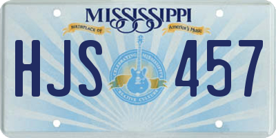 MS license plate HJS457