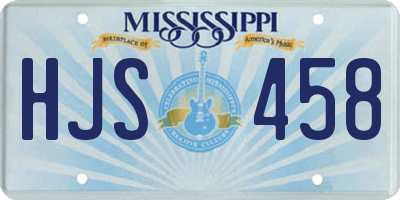 MS license plate HJS458