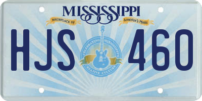 MS license plate HJS460