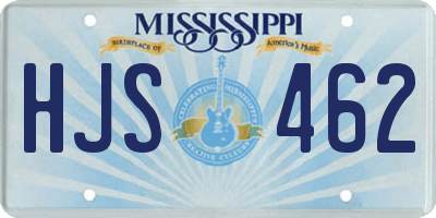 MS license plate HJS462