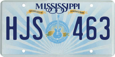 MS license plate HJS463