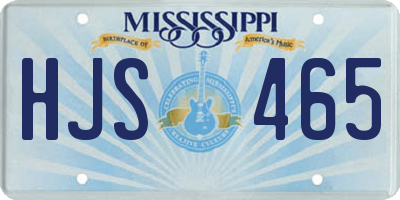 MS license plate HJS465