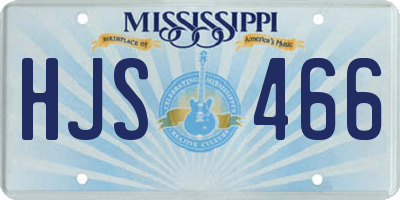MS license plate HJS466