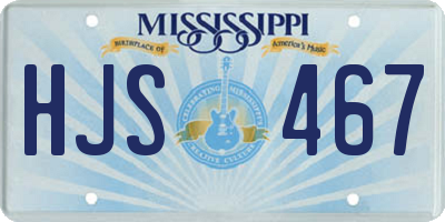 MS license plate HJS467