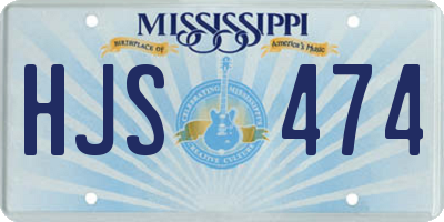 MS license plate HJS474