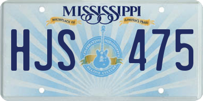 MS license plate HJS475