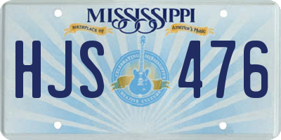 MS license plate HJS476