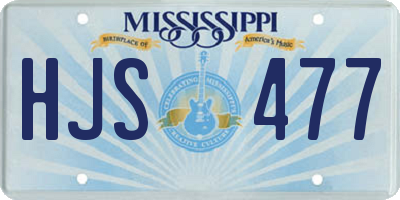 MS license plate HJS477