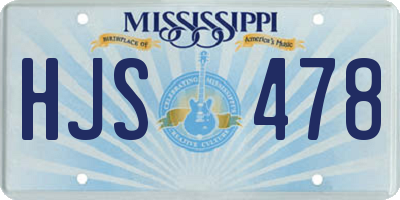 MS license plate HJS478
