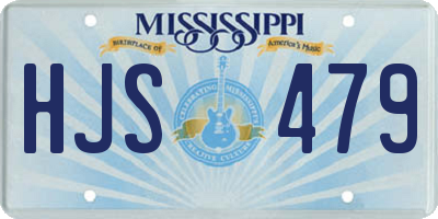MS license plate HJS479