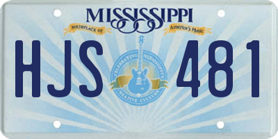 MS license plate HJS481