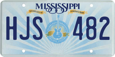 MS license plate HJS482