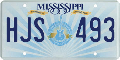 MS license plate HJS493