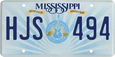 MS license plate HJS494
