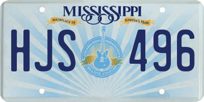 MS license plate HJS496