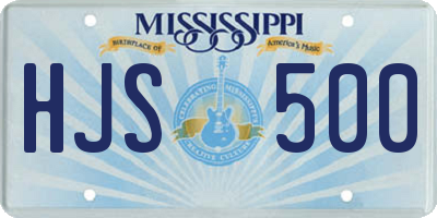 MS license plate HJS500