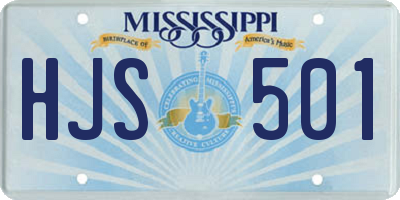 MS license plate HJS501