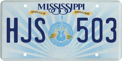 MS license plate HJS503