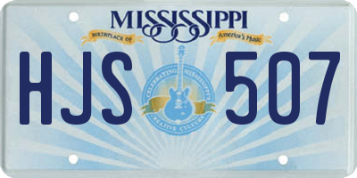 MS license plate HJS507